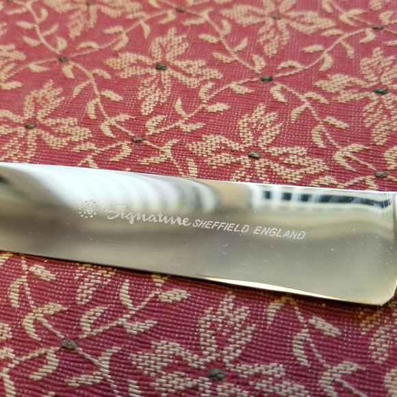 Vintage Signature Sheffield England Cutlery Set Gift Box Meat Fork Carving Knife - Picture 3 of 12